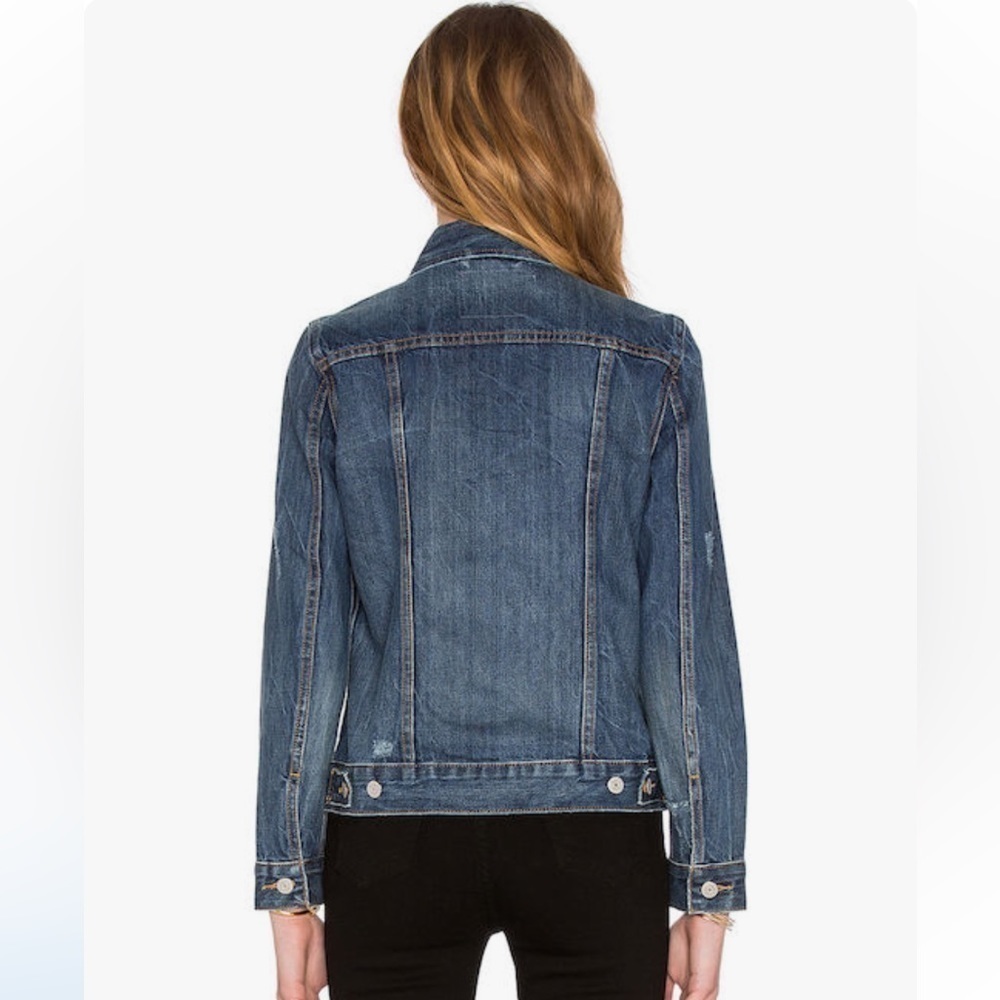 LEVI’s Ex Boyfriend Trucker Jacket in Blue Woodstock, XS - Picture 4 of 16